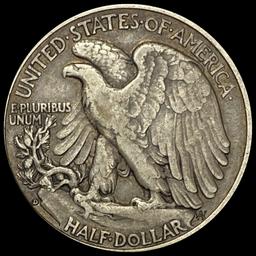 1938-D Silver Half Dollar Walking Liberty LIGHTLY CIRCULATED