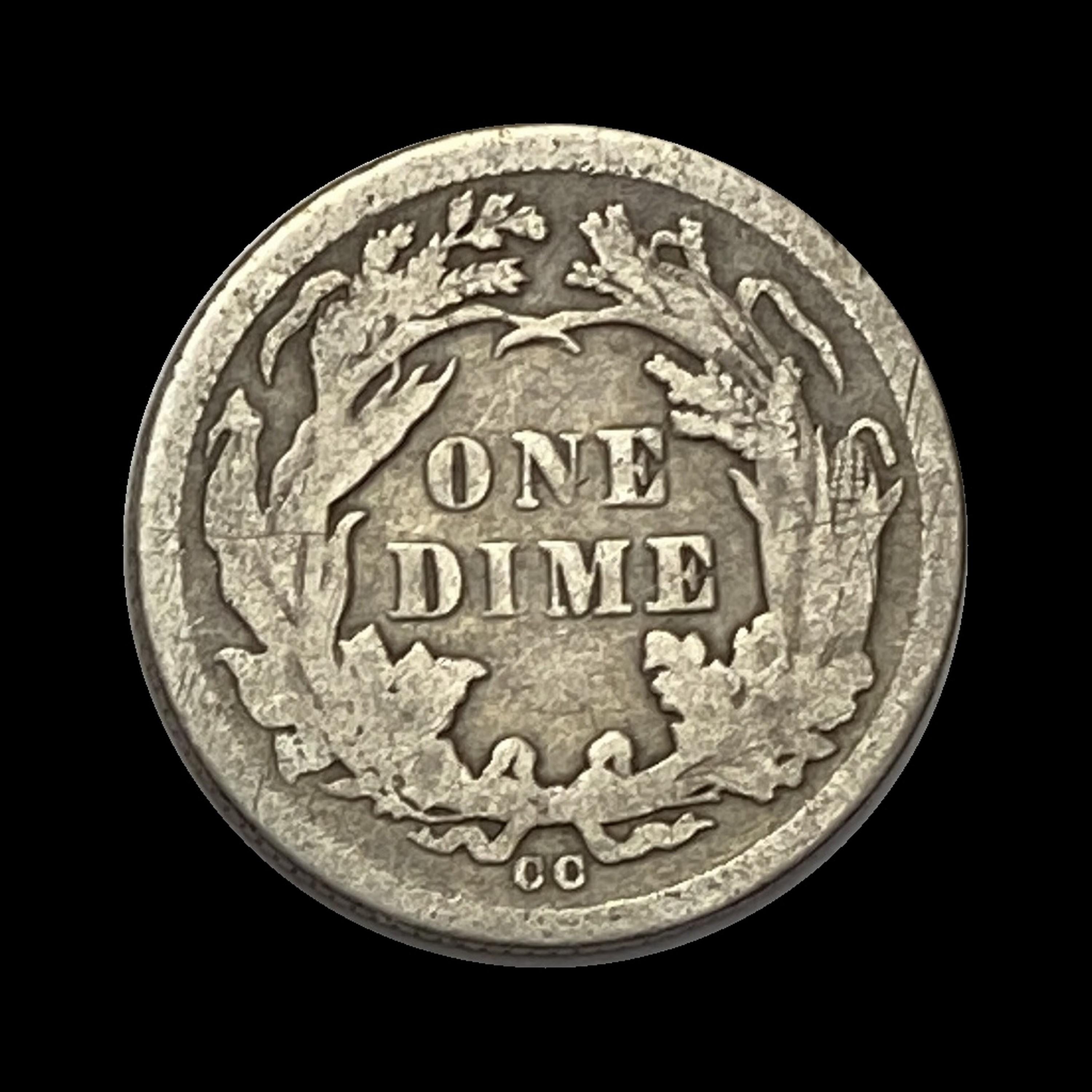 1876-CC Silver Seated Liberty Dime LIGHTLY CIRCULATED
