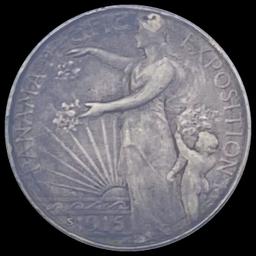 1915-S Silver Panama-Pacific Half Dollar NEARLY UNCIRCULATED