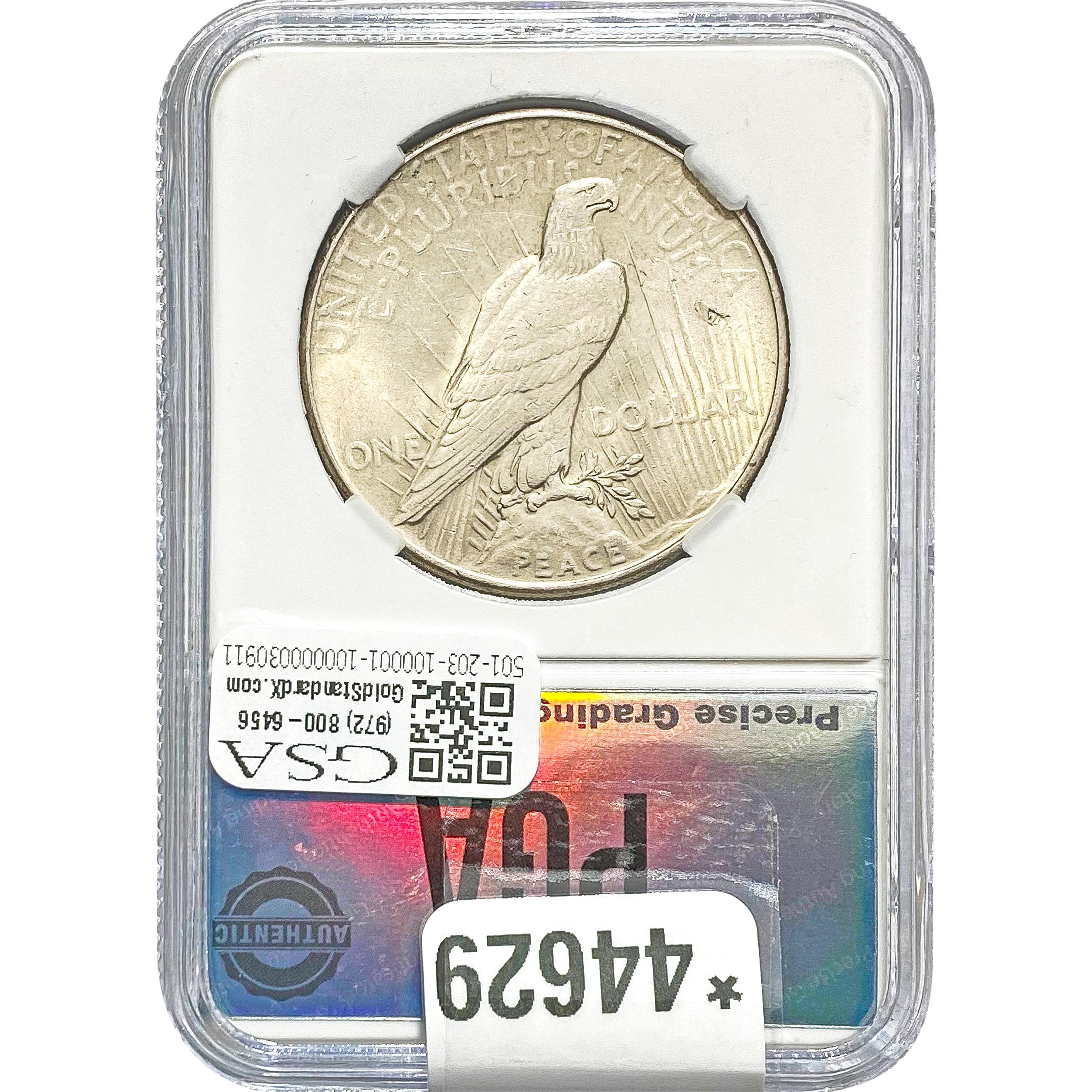 1935 Peace Dollar PGA MS61