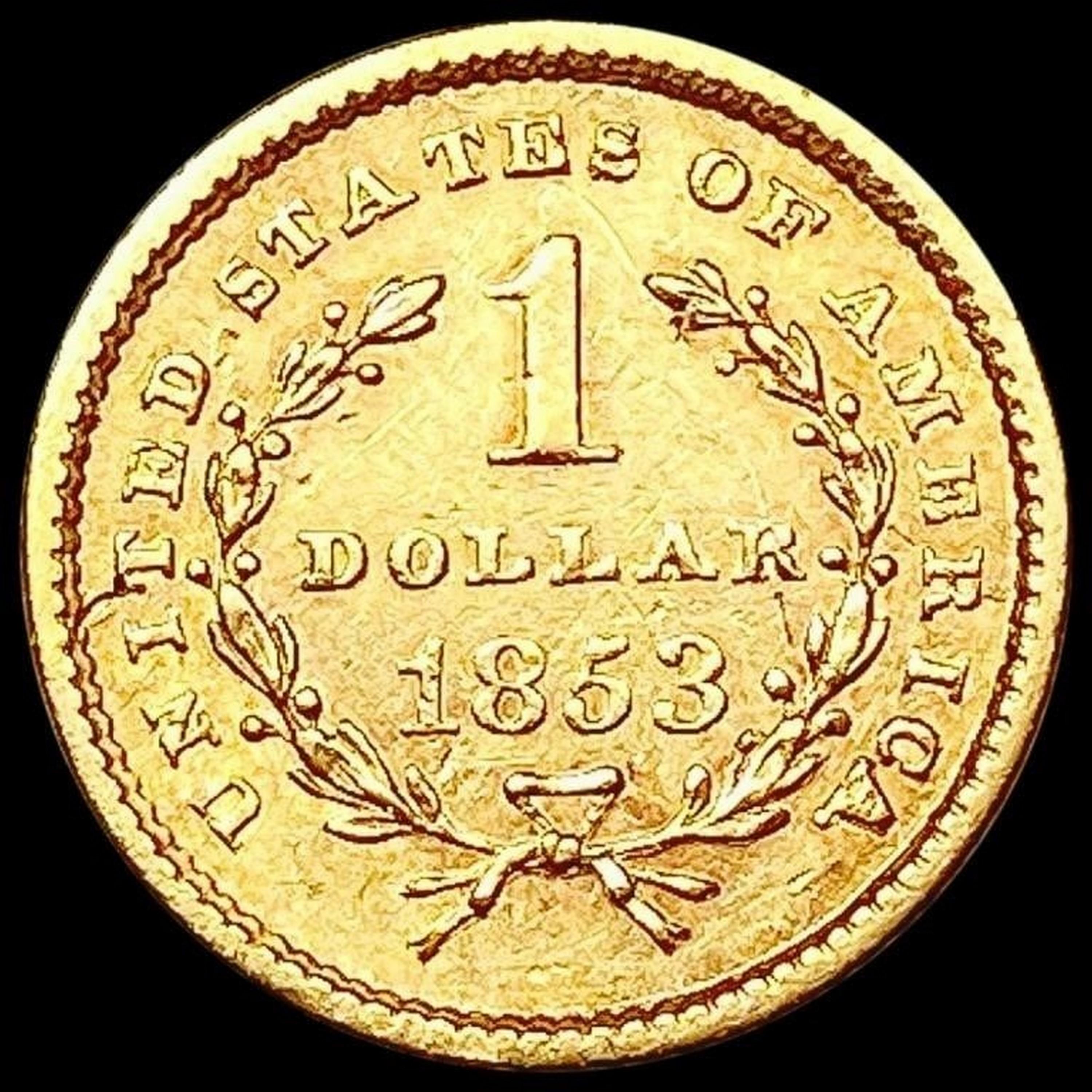 1853 Rare Gold Dollar CLOSELY UNCIRCULATED