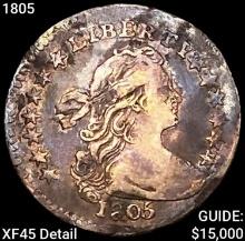 1805 Draped Bust Half Dime NEARLY UNCIRCULATED