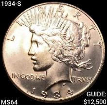 1934-S Silver Peace Dollar CHOICE BU