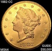 1882-CC $20 Gold Double Eagle CHOICE BU