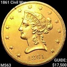 1861 Civil War $10 Gold Eagle CHOICE BU