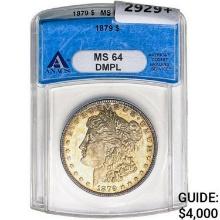 1879 Morgan Silver Dollar ANACS MS64 DMPL