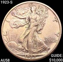 1923-S Walking Liberty Half Dollar CHOICE AU