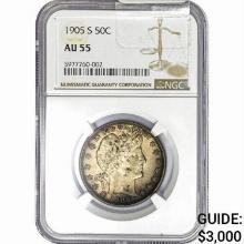 1950-S Barber Half Dollar NGC AU55