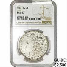 1881-S Morgan Silver Dollar NGC MS67