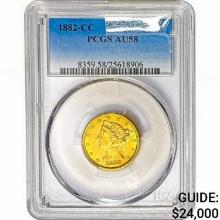 1882-CC $5 Gold Half Eagle PCGS AU58