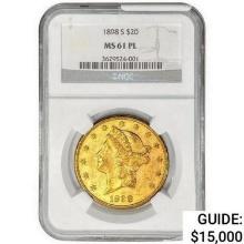 1898-S $20 Gold Double Eagle NGC MS61 PL