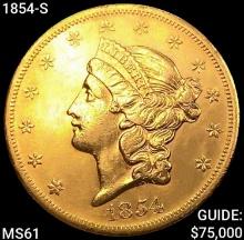 1854-S $20 Gold Double Eagle UNCIRCULATED