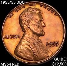 1955/55 DDO Wheat Cent CHOICE BU RD