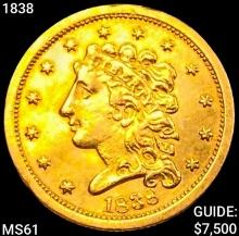 1838 $2.50 Gold Quarter Eagle UNCIRCULATED