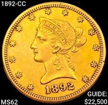 1892-CC $10 Gold Eagle UNCIRCULATED