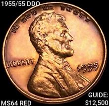 1955/55 DDO Wheat Cent CHOICE BU RD
