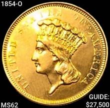 1854-O $3 Gold Piece UNCIRCULATED