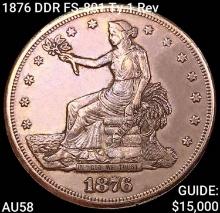 1876 DDR FS-801 Ty 1 Rev Silver Trade Dollar CHOICE AU