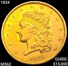 1834 $5 Gold Half Eagle UNCIRCULATED