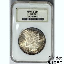 1890S Morgan Silver Dollar NGC MS65