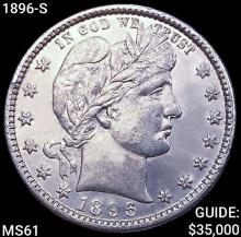 1896-S Barber Quarter UNCIRCULATED