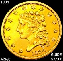 1834 $2.50 Gold Quarter Eagle UNCIRCULATED