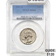 1951-S Washington Silver Quarter PCGS MS66