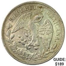 1899Mo AM Mexico Silver Peso CHOICE AU