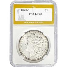 1878-S Morgan Silver Dollar PGA MS64