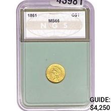 1861 Gold Dollar NGS MS66