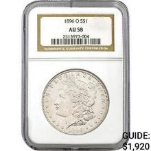 1896-O Morgan Silver Dollar NGC AU58