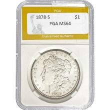 1878-S Morgan Dollar PGA MS64