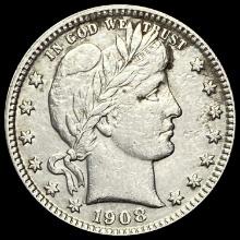 1908 Barber Silver Quarter CLOSELY UNCIRCULATED