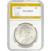 1891 Morgan Silver Dollar PGA MS64