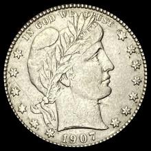 1907 Barber Silver Quarter NEARLY UNCIRCULATED