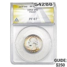 1954 Washington Silver Quarter ANACS PF67
