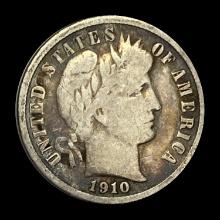 1910 Silver Barber Dime NICELY CIRCULATED