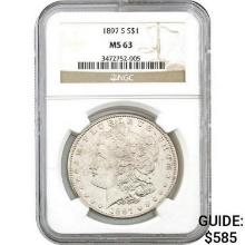 1897-S Morgan Silver Dollar NGC MS63