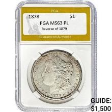 1878 REV 79 $1 Morgan Dollar PL MS63