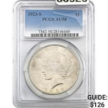 1923-S Peace Dollar PCGS AU58