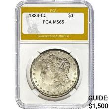 1884-CC Morgan Silver Dollar MS65