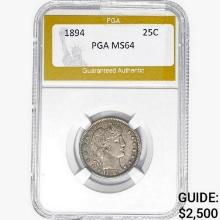 1894 Barber Quarter PGA MS64