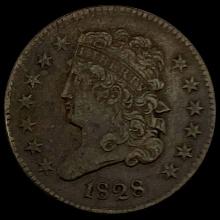 1828 Classic Head Half Cent CLOSELY UNCIRCULATED CLOSELY UNCIRCULATED