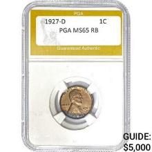 1927-D Lincoln Cent PGA MS65 RB MS65