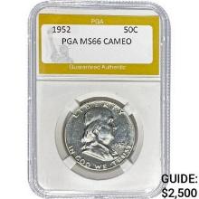 1952 Franklin Half Dollar CAMEO MS66