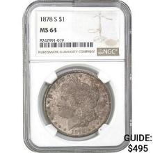 1878-S Morgan Silver Dollar NGC MS64