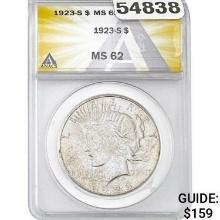 1923-S Silver Peace Dollar ANACS MS62