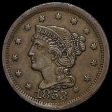 1853 Braided Hair Large Cent CLOSELY UNCIRCULATED