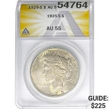 1925-S Silver Peace Dollar ANACS AU55