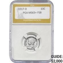 1917-D Mercury Silver Dime PGA MS63+ FSB